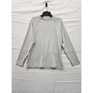 Goodfellow & Co Mens Long Sleeve Rashguard Light Gray Slim Fit Quick Dry M NEW